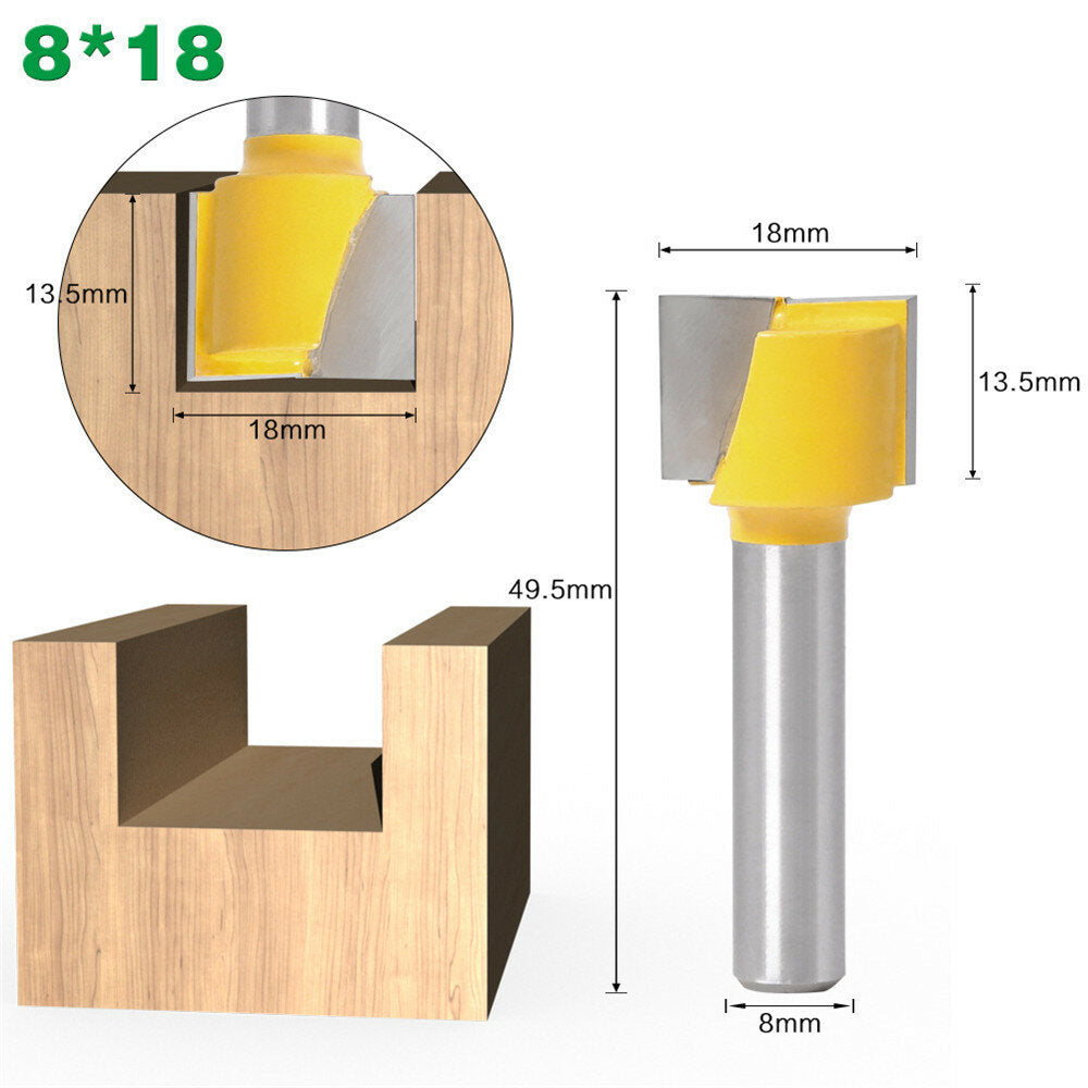 16-25mm Router Bit 8mm Shank Surface Planing Bottom Cleaning Wood Milling Router Bit for CNC
