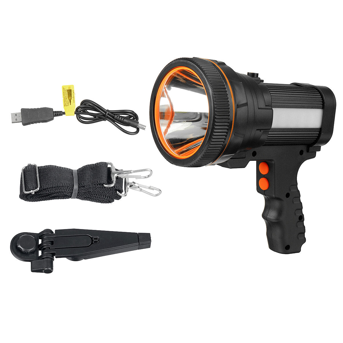 Super Bright Hand-held Flashlight Searchlight With Tripod USB Rechargeable IPX4 Waterproof