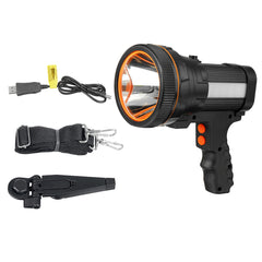 Super Bright Hand-held Flashlight Searchlight With Tripod USB Rechargeable IPX4 Waterproof