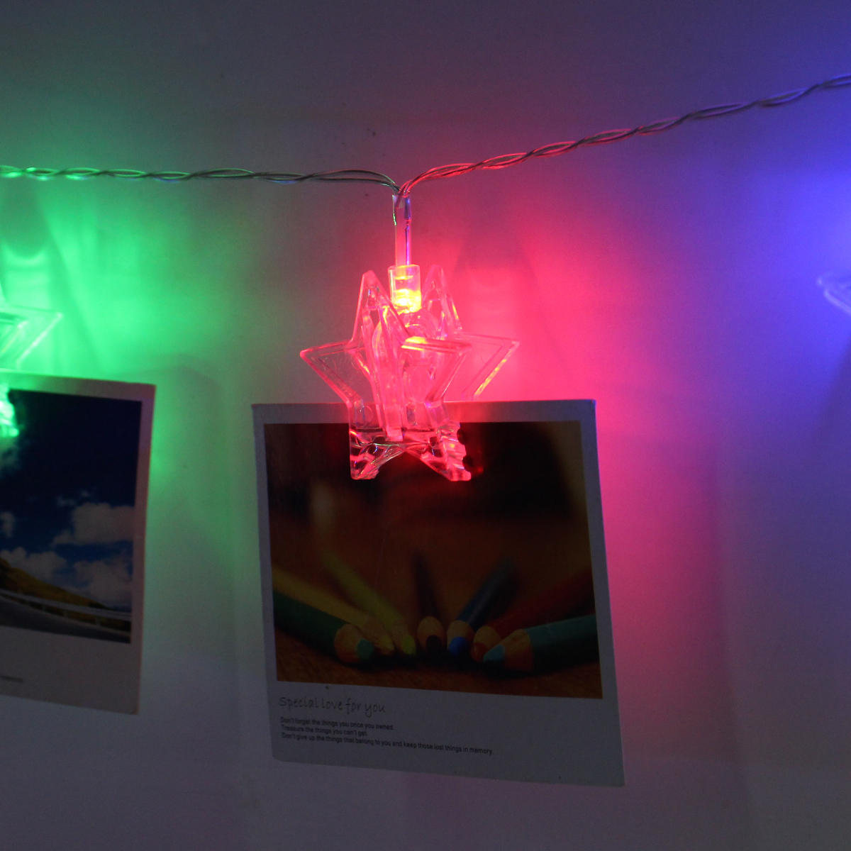 3 Meters 20 LED Photo Window Hanging Peg Clips String Lights Fairy Decor Wedding Light