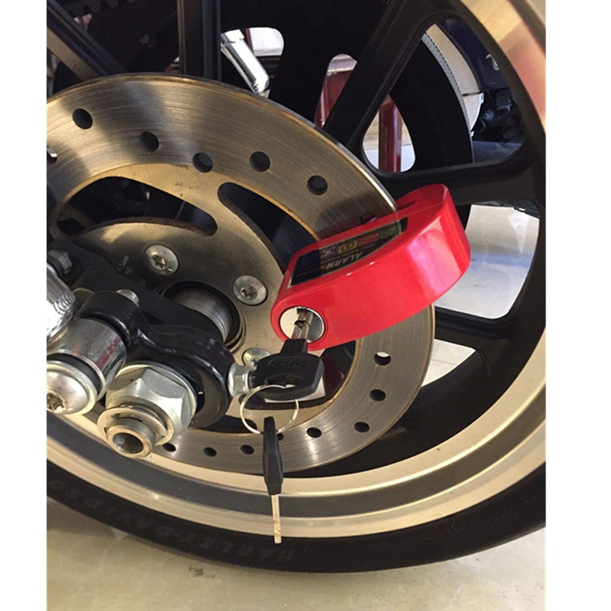 110DB Motorcycle Lock Alarm Disc Wheel Brake Pouch Lock Alarm Kit Bike Scooter Security Anti-theft 2 Keys