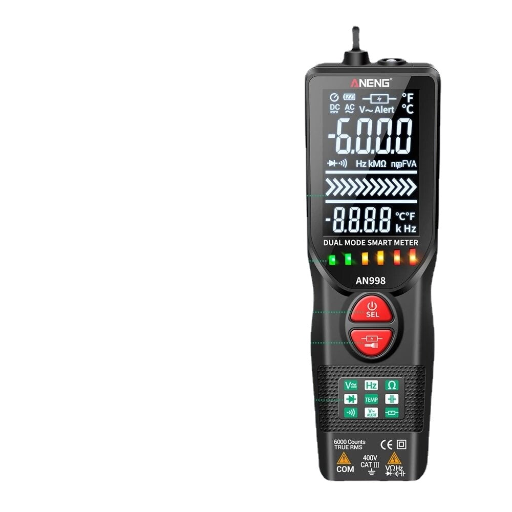 Automatic Digital Professional Multimeter 6000 Counts Electric Auto Ranging AC/DC Voltmeter Temp Ohm Hz Tester Tool