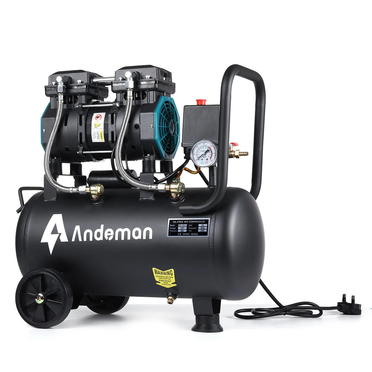 1200H-24 air compressor, oil-free, quiet, low-frequency 230V, 50HZ, 24L, 150W, custom model, high efficiency and low noise