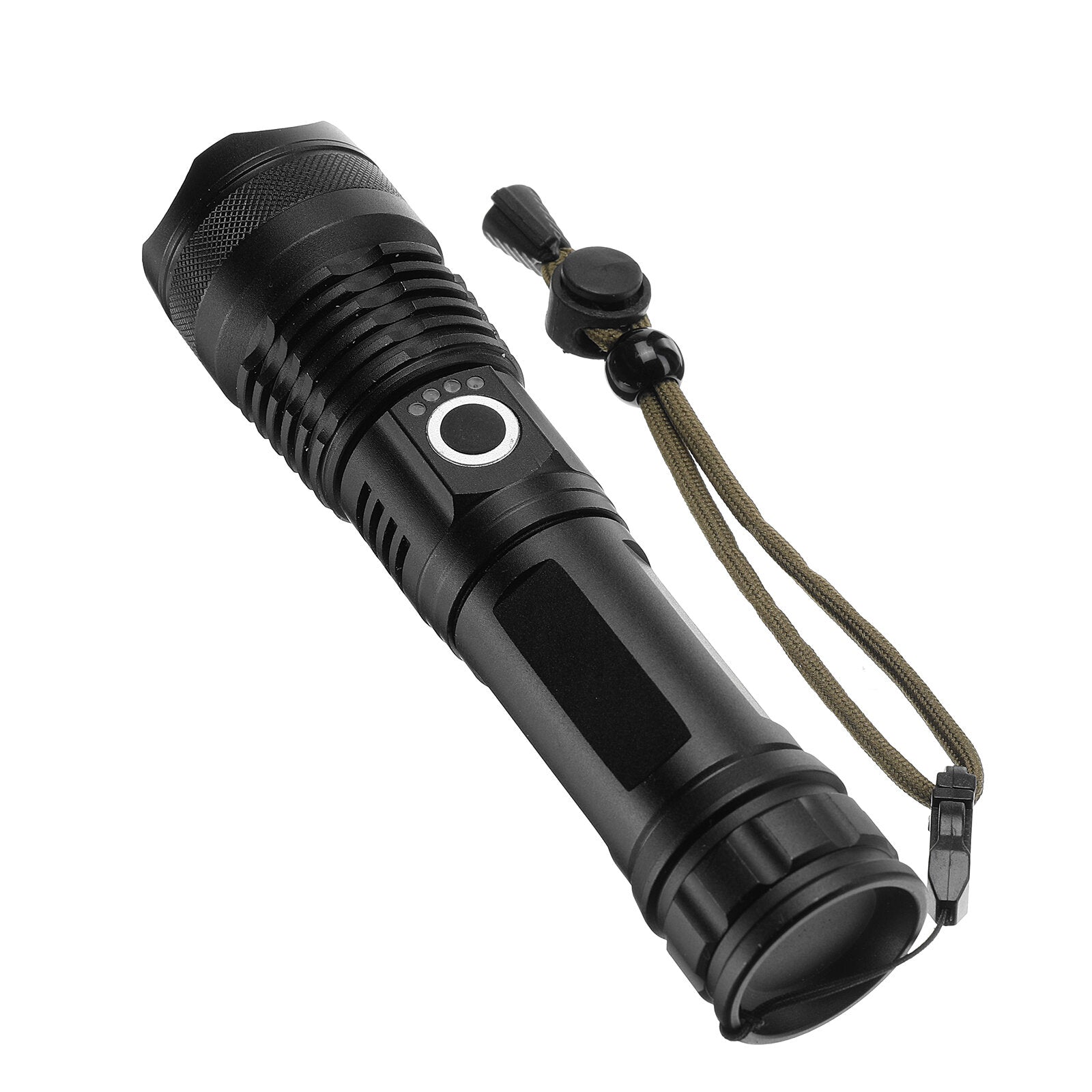 LED Zoomable Flashlight Set with 26650 Battery USB Cable Power Display USB Rechargeable LED Searchlight Torch