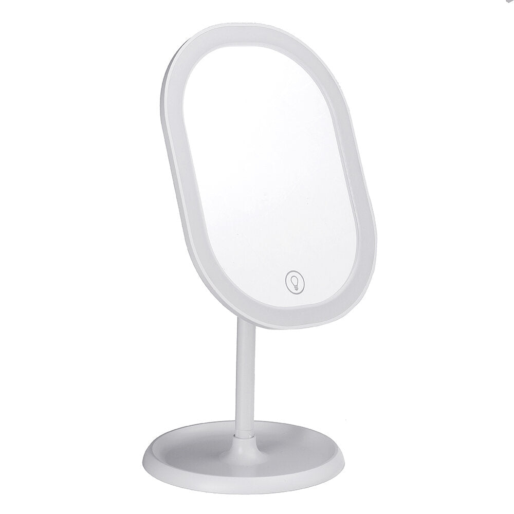 Professional Makeup Mirror with LED Light USB Charging 180Rotation 3 Light Mode 10X Magnification Touch Button Detachable Base