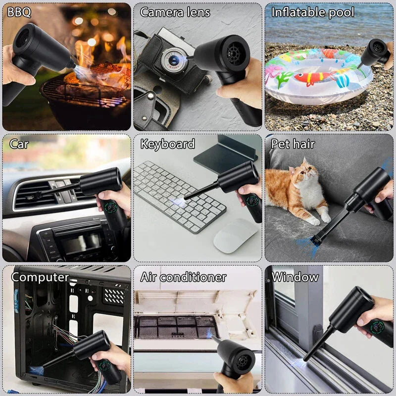 2-in-1 6000mAh Cordless Air Duster & Vacuum - Digital Display, for Keyboard/Computer/Car Cleaning