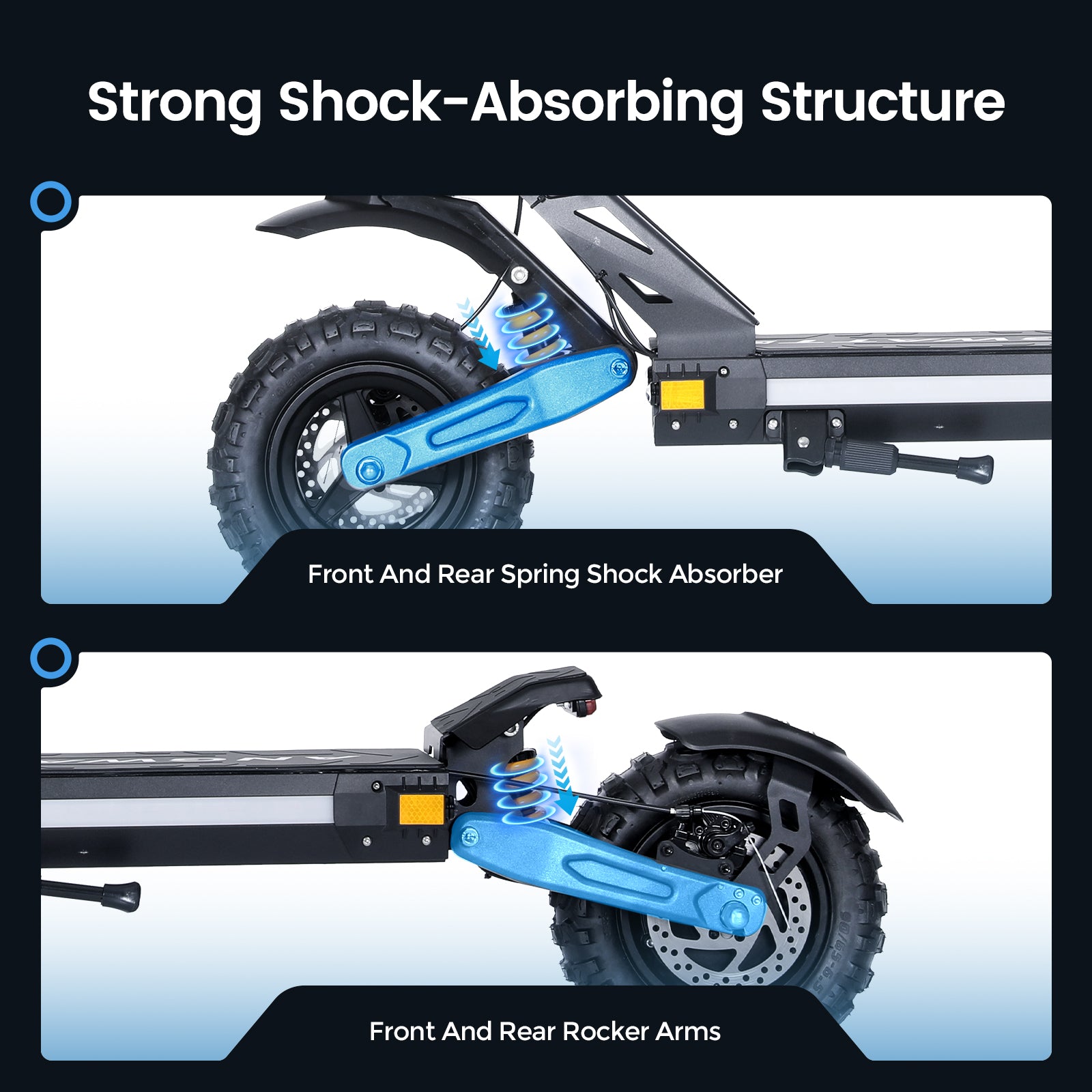 Electric Scooter Bridage Rapide 48V 21.3Ah Battery 1000W Motor 55KM/H Top Speed 11 Inch Tire 85KM Range Front Rear Disc Brake Dual Swingarm