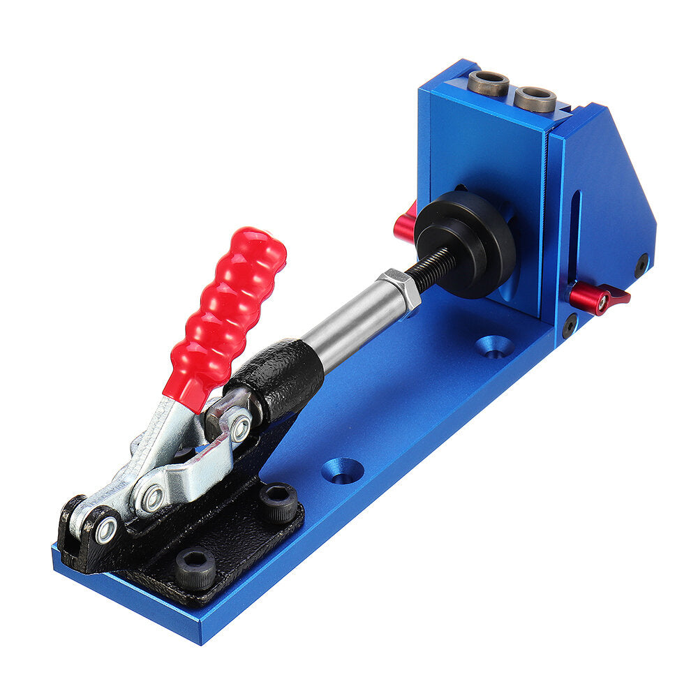 Aluminum Alloy Pocket Hole Jig System Woodworking Drill Guide with Toggle Clamp 9.5mm Step Drill Bits
