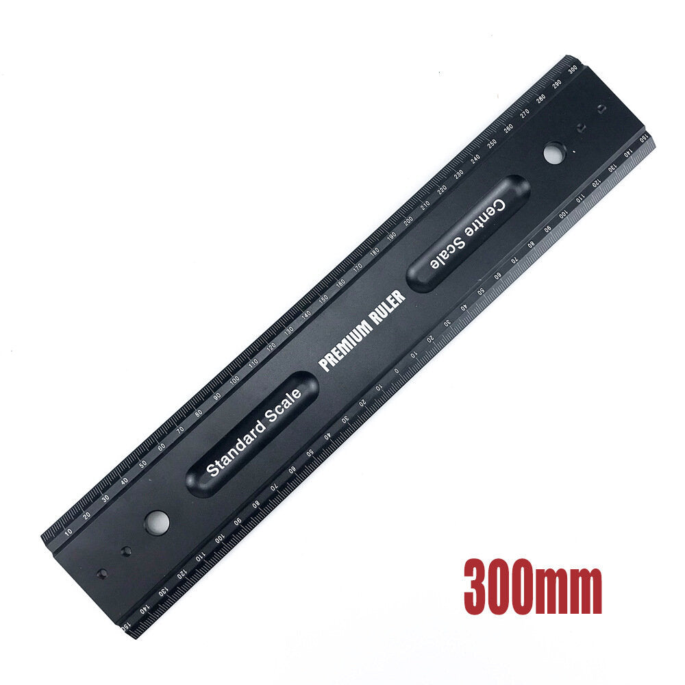 Aluminum Alloy Ruler with Position Limitator, Easy to Read, Durable, 300mm/600mm/900mm, Ideal for Professionals