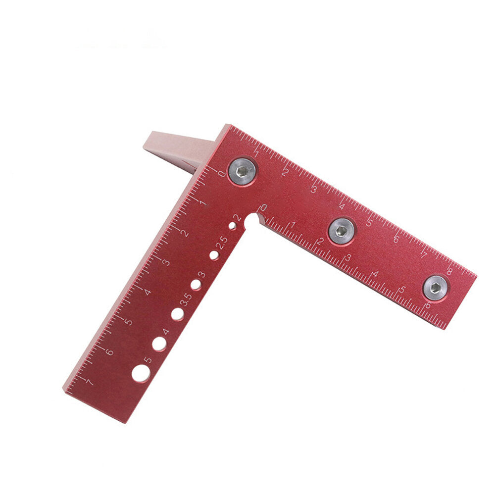 High Precision Aluminum Angle Ruler - 0.1 Accuracy, Multi-Functional 90°/45° Guide for Woodworking, Durable & Easy to Use