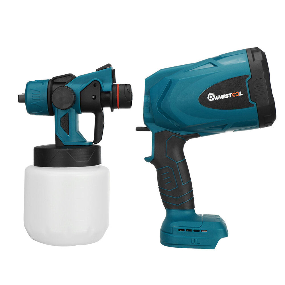 1300W 25000RPM Cordless Paint Sprayer Spray Guns with Nozzles 800ML Pot