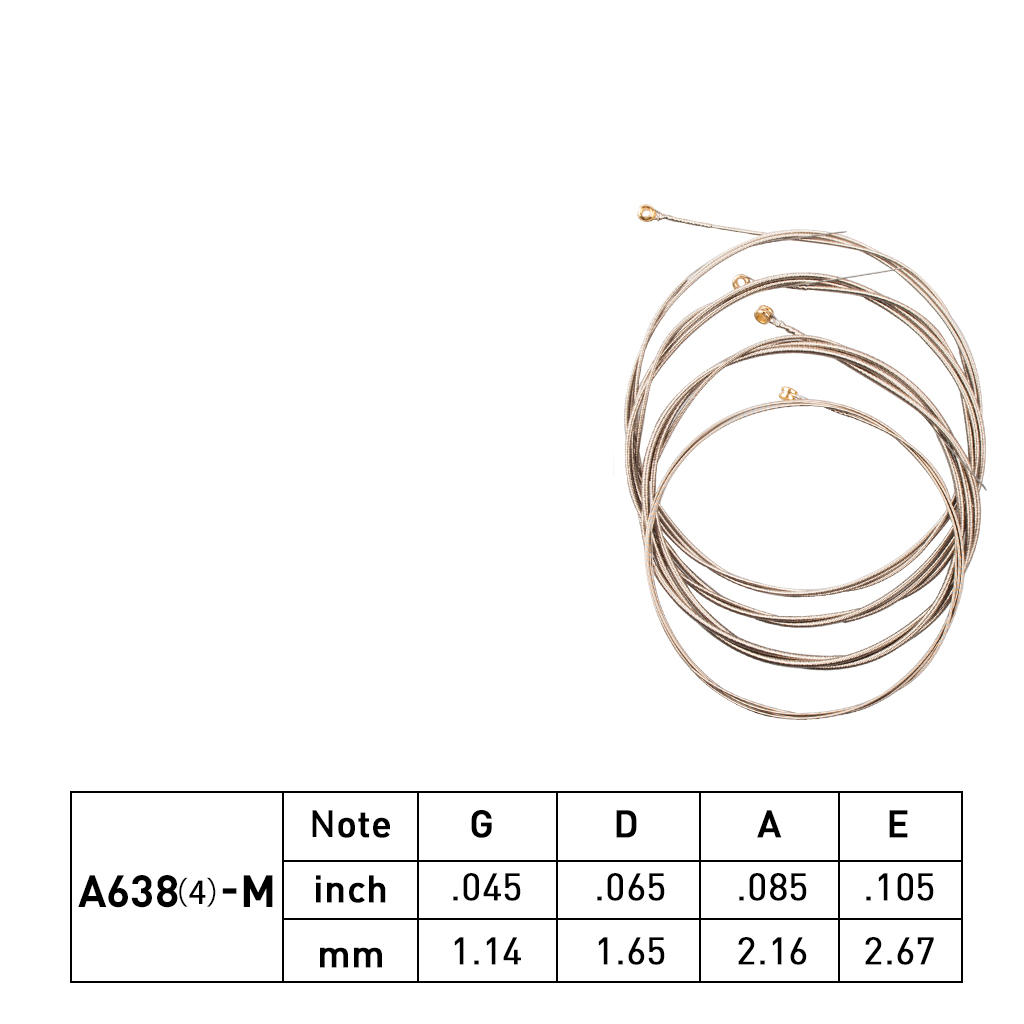 Electric Bass Strings A638(4)-M Nickel Alloy Wound Strings 0.045-0.105 Inch For Electric Bass Accessories