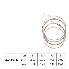 Electric Bass Strings A638(4)-M Nickel Alloy Wound Strings 0.045-0.105 Inch For Electric Bass Accessories
