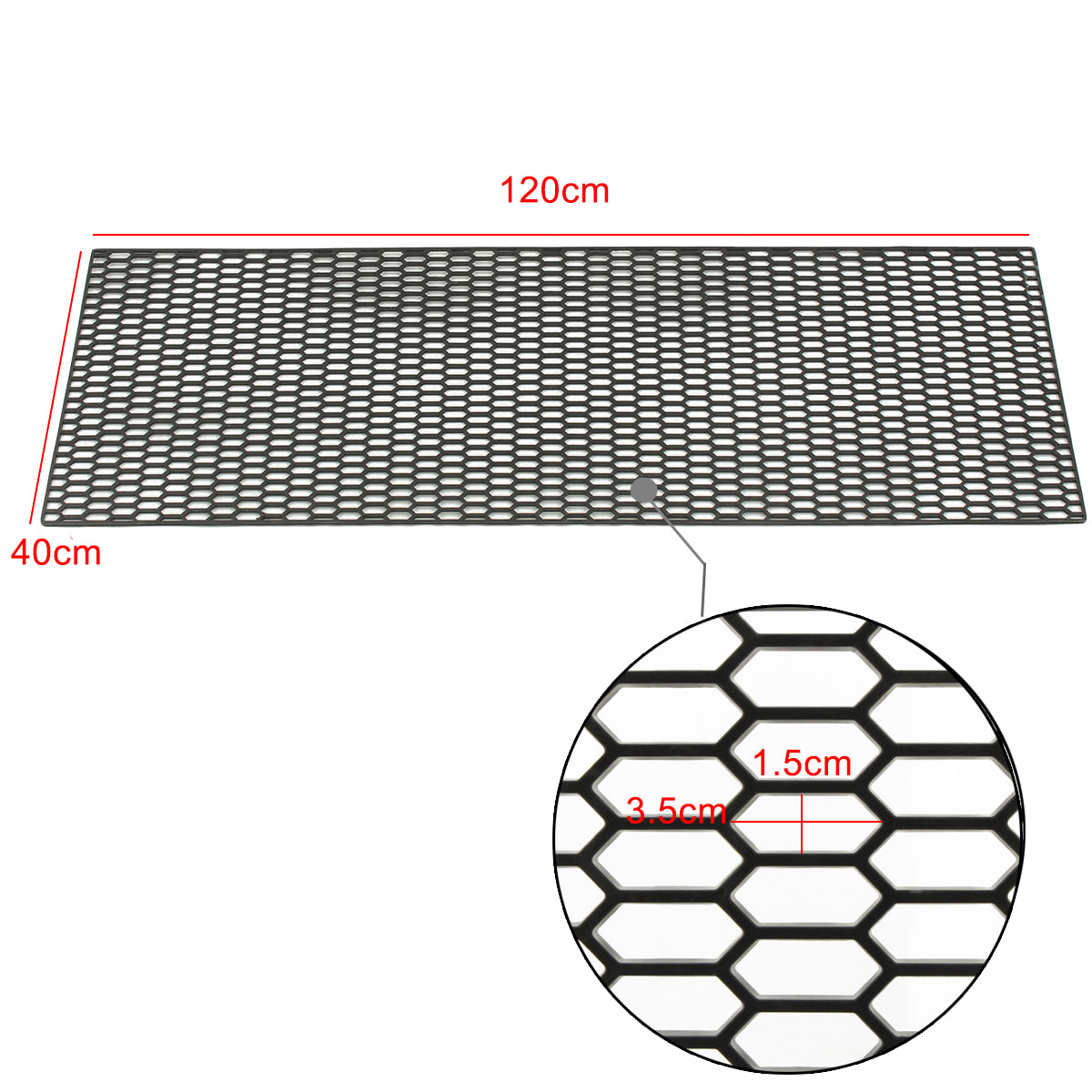 Universal Black ABS Racing Honeycomb / Hex Mesh Grill Spoiler Bumper Hood Vent 120cm