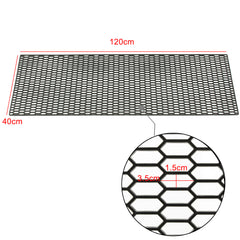 Universal Black ABS Racing Honeycomb / Hex Mesh Grill Spoiler Bumper Hood Vent 120cm