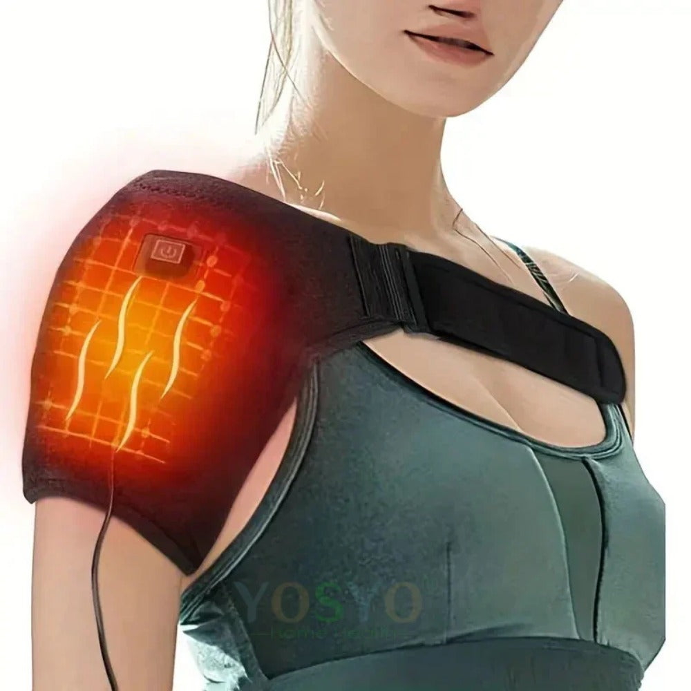 Heated Shoulder Protection - USB Powered, Adjustable Temperature, Black, for Left & Right Shoulders
