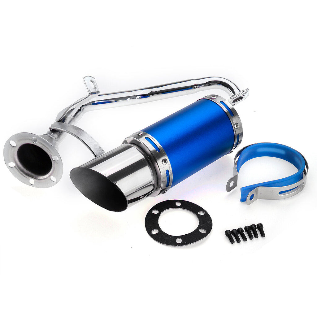50mm/2in Motorcycle Exhaust System Stainless Steel Short Carbon Fiber For GY6 150cc 4 Stroke Scooter