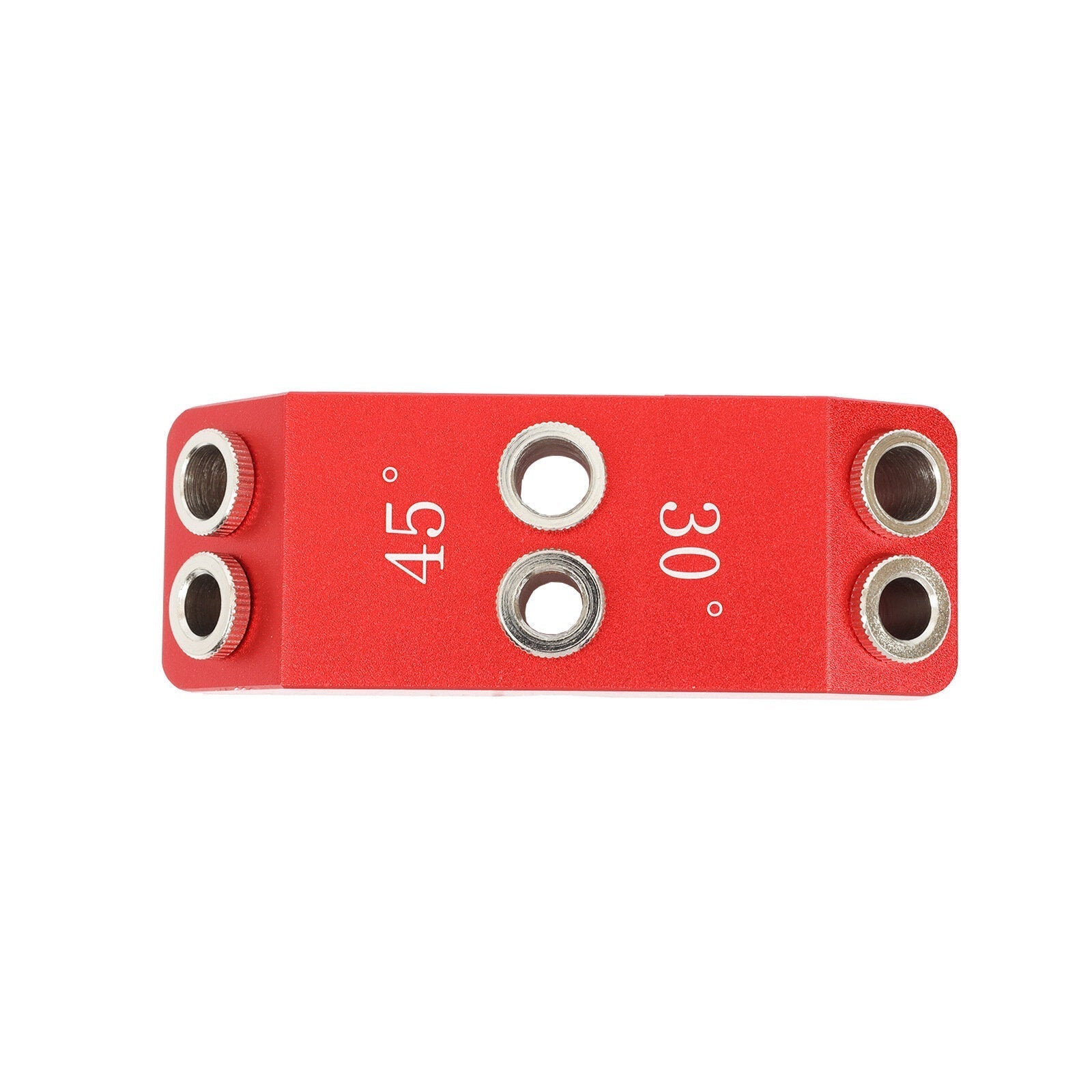 Multifunctional Multi-Angle Hole Puncher for Woodworking - 30°, 45°, 90° Angles, 4 Sizes, Durable Aluminum Alloy, Red