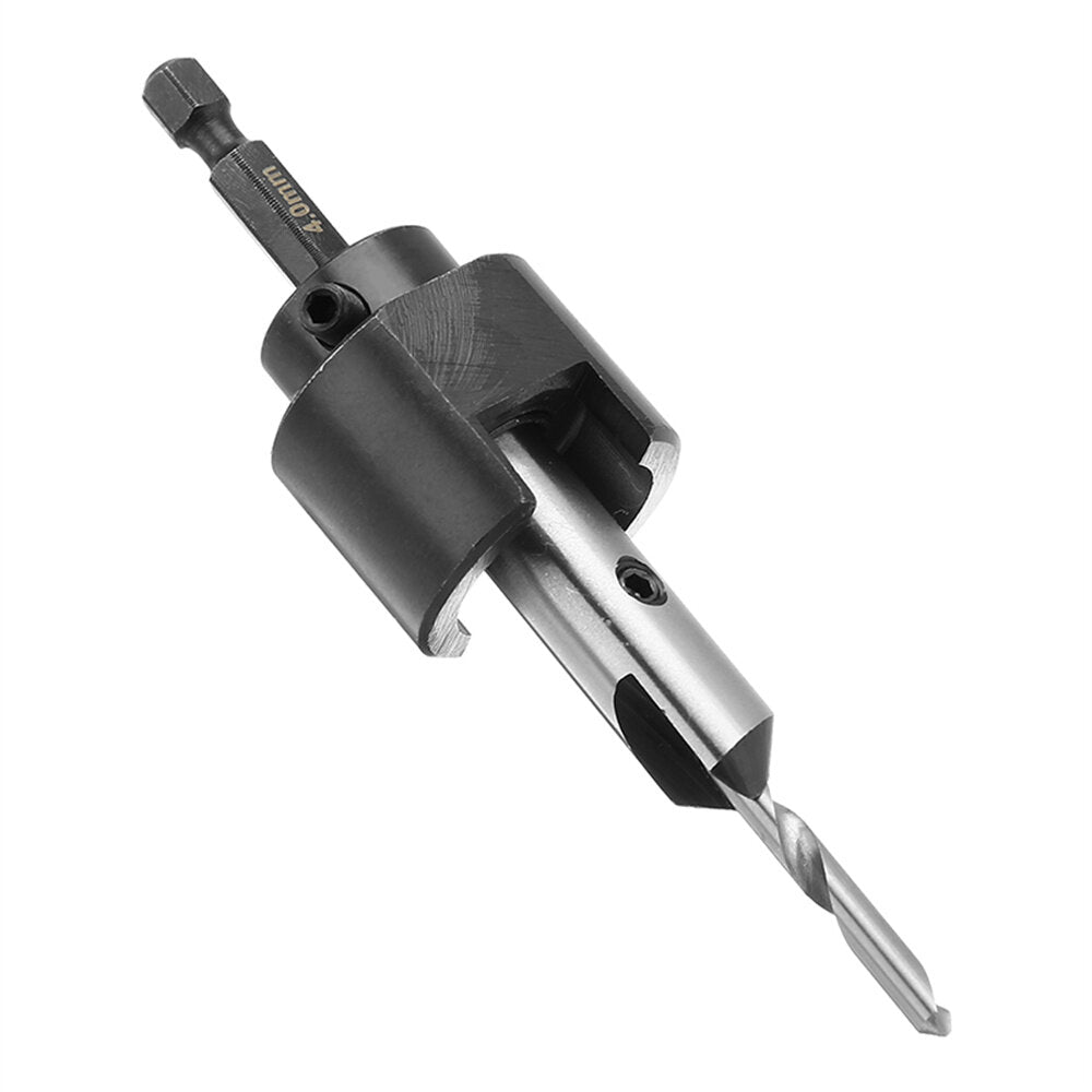 4mm/5mm Countersink Bit Set for Woodworking - Hex Shank Drill Bits with Adjustable Depth & Chamfering Function