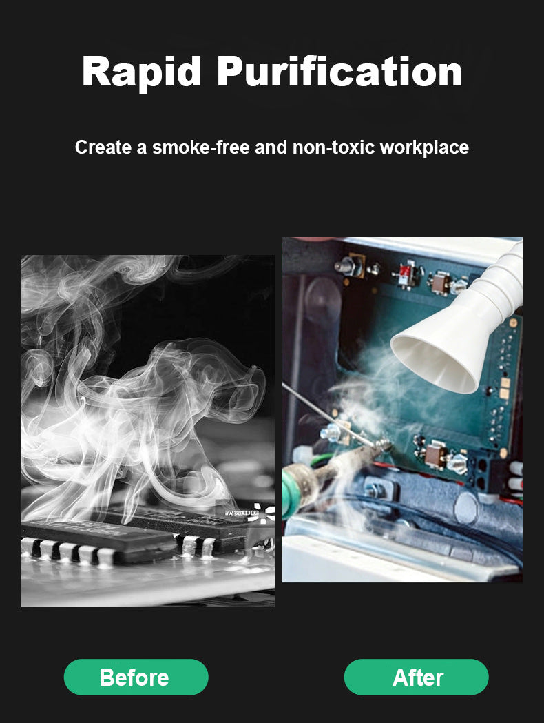 Dual-Tube Fume Extractor 200W 310m³/h Soldering Smoke Absorber Air Purifier With 3-Layer Filtration System For Electronics Welding