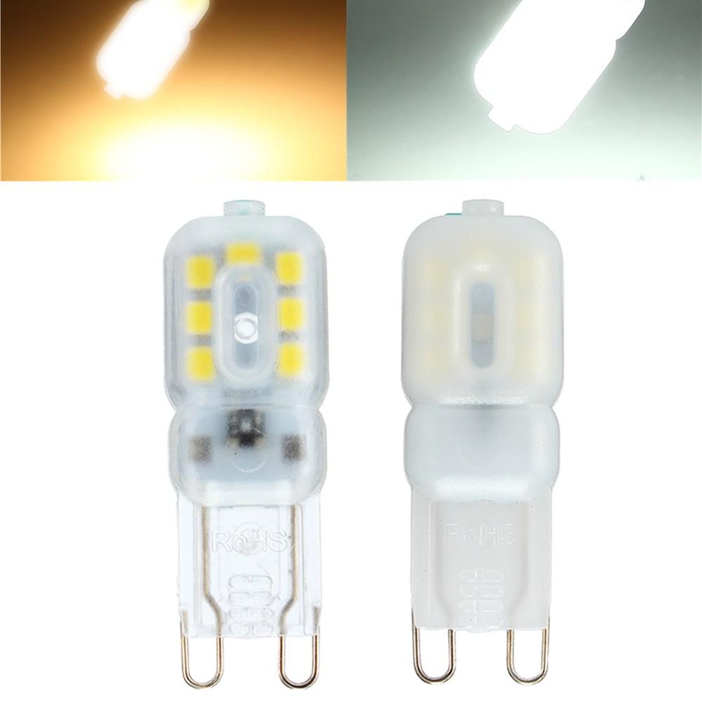 Dimmable G9 3W Transparent Milky 14 SMD 2835 LED Pure White Warm White Corn Light 110V 220V