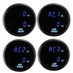 2" 52mm LED Dual Digital Air Pressure Gauge PSI Air Suspension Meter with Sensors