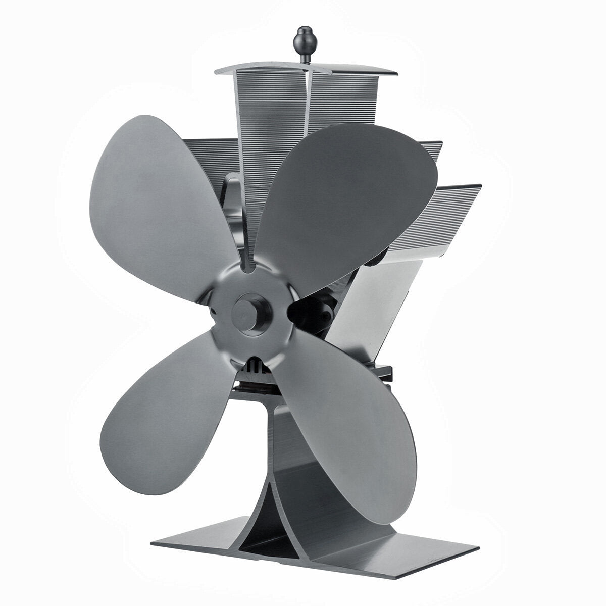 4 Blades Aluminum Fireplace Fan 1100rpm Quiet Heat Powered Stove Fan Wood Burning Eco-Friendly Efficient Heat Distribution