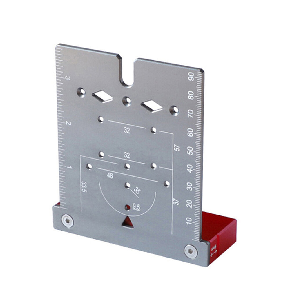 3-in-1 Punch Locator Board for Marking, Positioning & Line-Drawing - Durable Aluminum Alloy, Portable for Woodworking