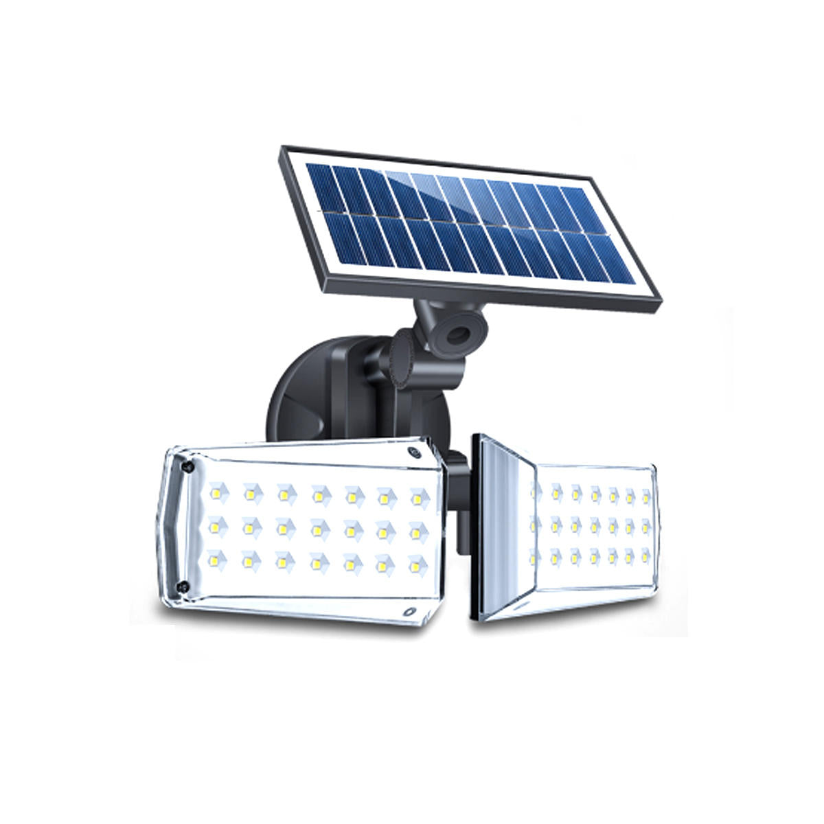 42LED/80COB 2 Head Rotating Solar Motion Light Outdoor Human Body Sensing Lamp