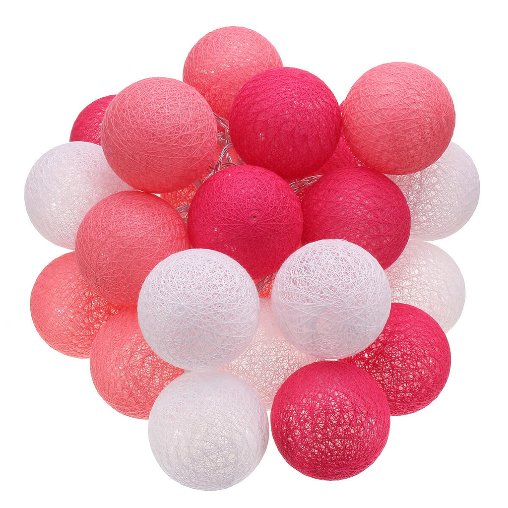 Battery Powered 30LEDs Pastel Cotton Ball String Lights for Holiday Decoration