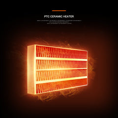 500W Portable PTC Ceramic Heater for Home & Office - Desktop Electric Warmer