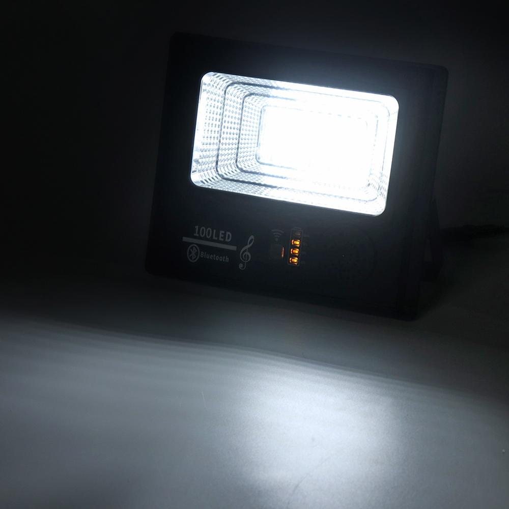Bright Solar Powered 100 LED Flood Security Light Dimmable with Remote Controller for Garden Wall Outdoor