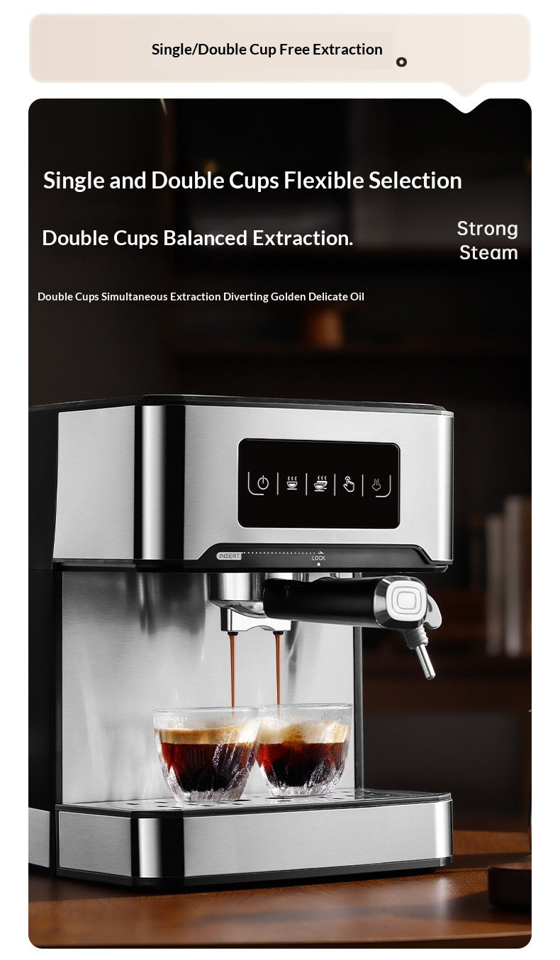 850W 20Bar Semi Automatic Espresso Coffee Machine With 1.5L Removable Tank 360° Steam Wand for Latte Home Cafe