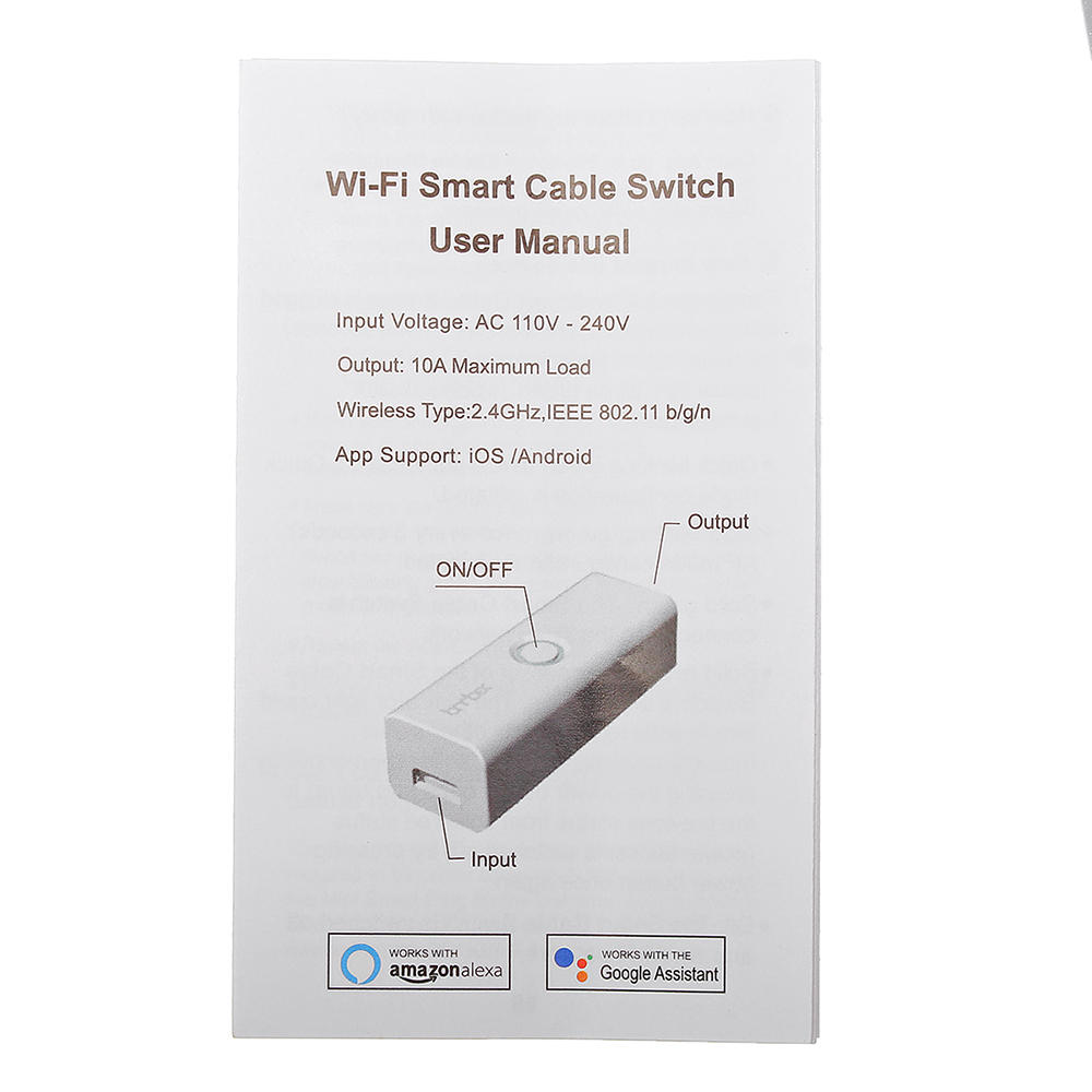 AC110-240V 10A WiFi Voice Control Timing Smart Light Switch Work with Alexa Google Assistant