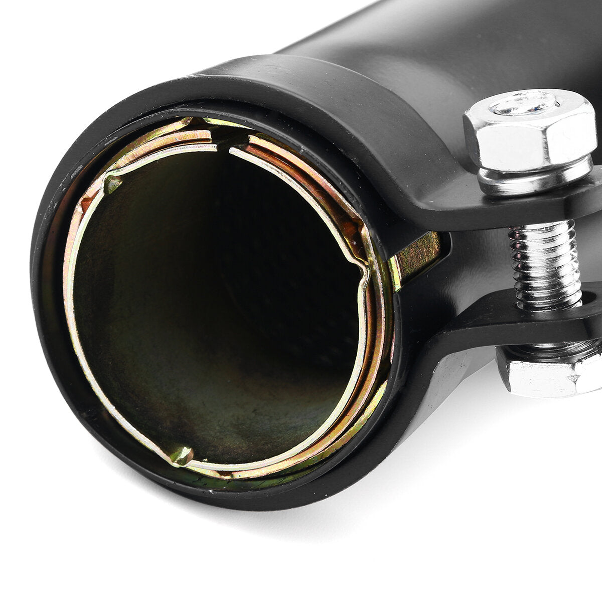 2X Motorcycle Cafe Racer Rear Exhaust Pipe with Sliding Bracke Black Universal