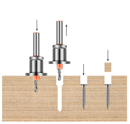 5-Piece Countersink Drill Bit Set, YG8 Alloy & Carbon Steel, 90° Precision, Multi-Size for Wood & Plastic Drilling