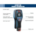 Professional D-TECT120 Wall Scanner Radar Technology Metal/Cable/Wood/Water Pipe/Wire High-precision Wall Gold plumb Dual Power Source Waterproof Construction Tool