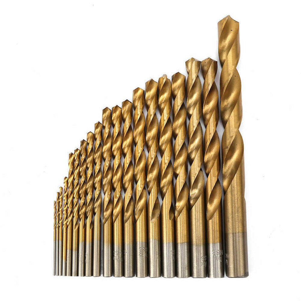 230pcs Titanium Coated Twisted Drill Bit Set HSS Drill Bit Set with Black Plastic Box Titanium Alloy Drill Bit Set