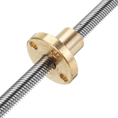 150mm T6 Lead Screw 6mm Thread 1mm Pitch Lead Screw with Flange Copper Nut