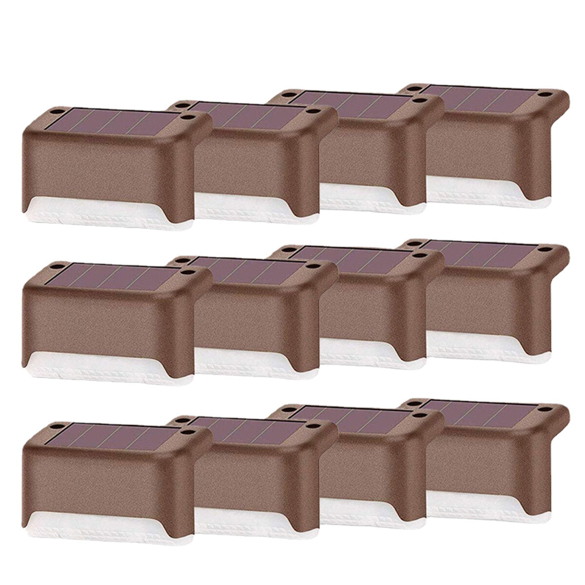 12PCS Solar Powered LED Stairs Step Fence Lights Deck Bed Outdoor Path