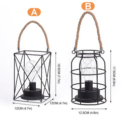 Retro Cage Light Mini Metal Battery Powered LED Bulb Lamp for Living Room Bedroom Kitchen Wedding Christmas