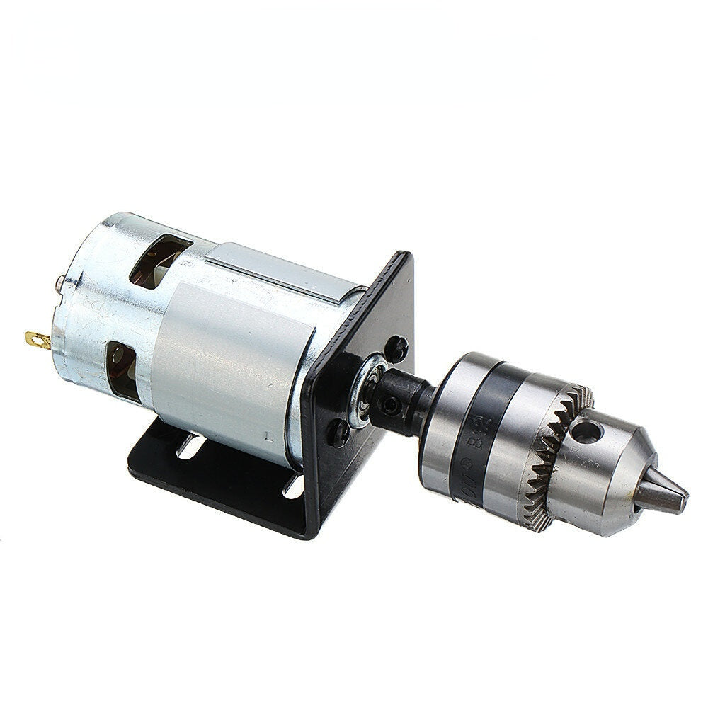 DC 12V Lathe Press 775 Motor With Miniature Hand Drill Chuck and Mounting Bracket