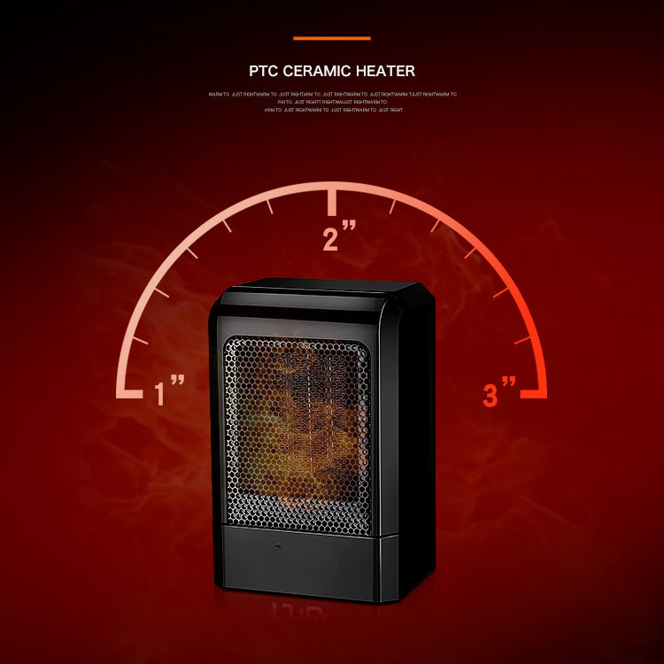 500W Portable PTC Ceramic Heater for Home & Office - Desktop Electric Warmer