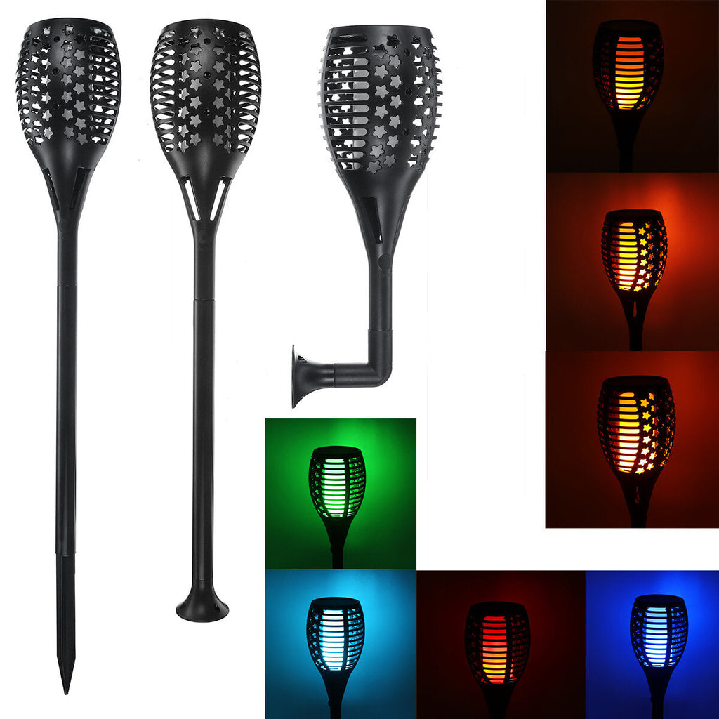 33/51/66/96 LED Solar Torch Dance Flickering Flame Light Outdoor Yard Waterproof