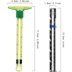 5-in-1 Sliding Gauge Sewing Tool Fabric Quilting Ruler For Knitting Crafting