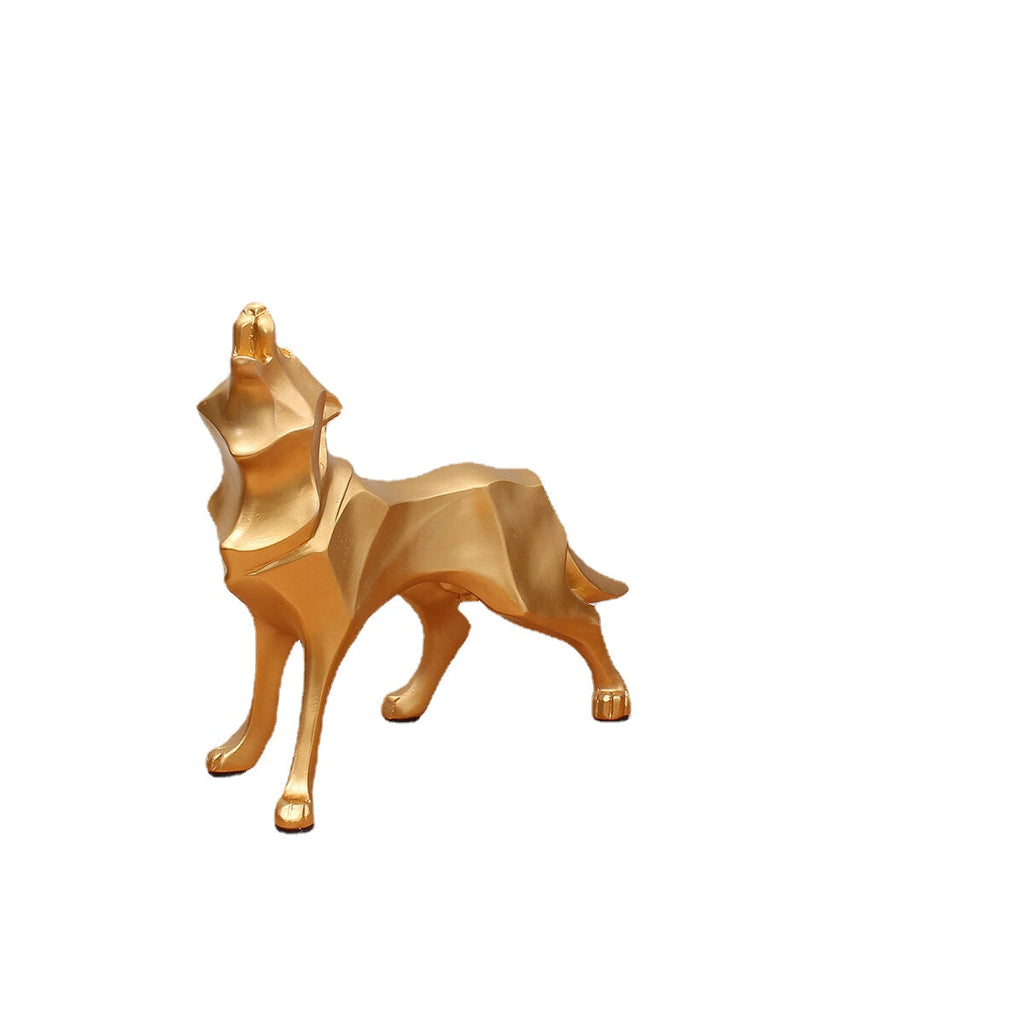 Modern Abstract Art Wolf Statue Resin Geometric Resin Model Gift Decorations