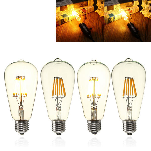 8W Clear Cover Dimmable Retro Vintage Filament LED Bulb Light Lamp AC110/220V