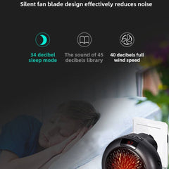 Mini 1000W Portable Electric Heater Fan for Home & Office