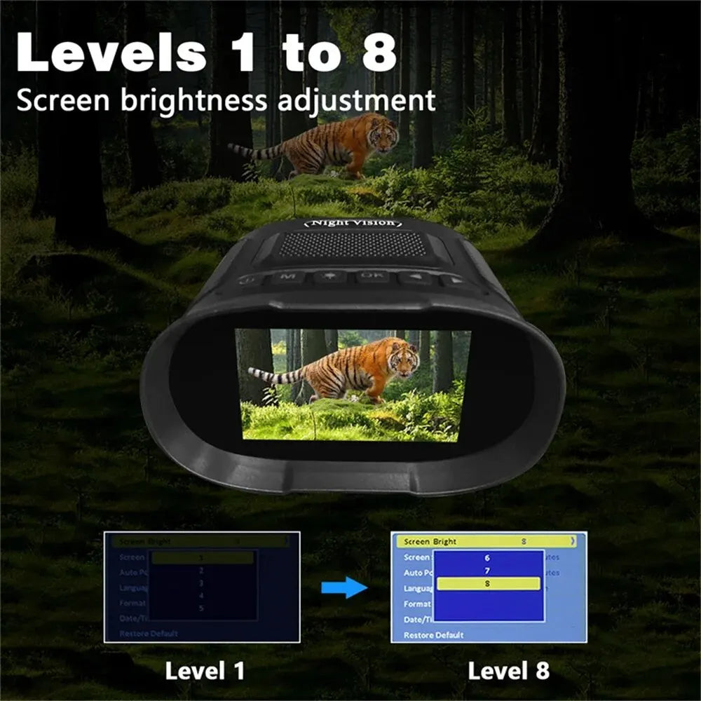 2.5K UHD 8X Digital Zoom 4K Photo 40MP Rechargeable Night Vision Telescope Infrared Binoculars for Hunting Camping