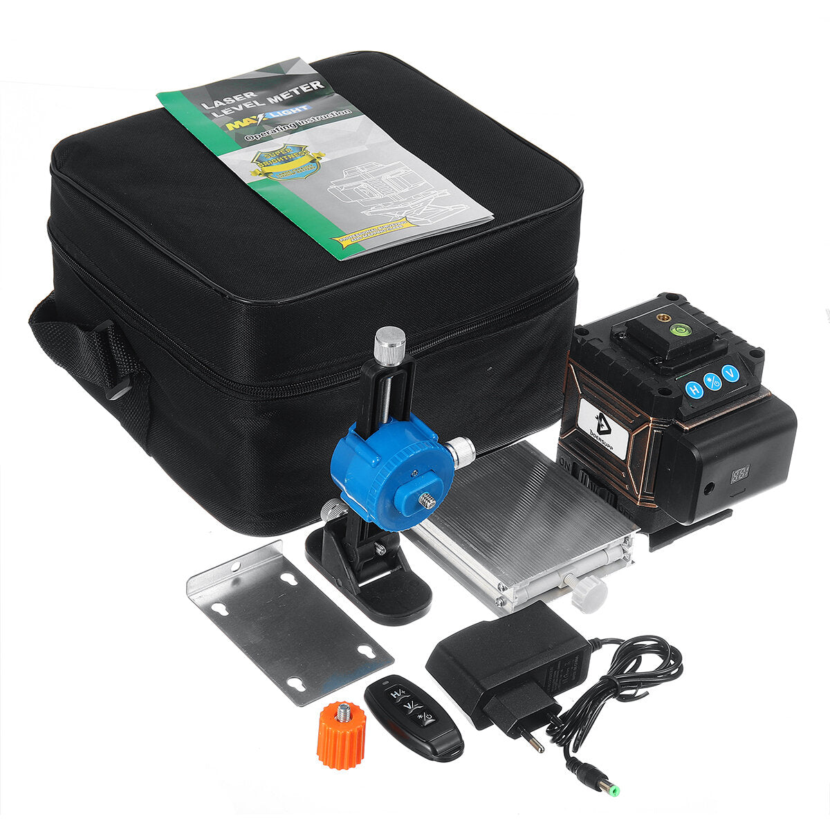 8/12/16Line Laser Level with Green Light Digital Self Leveling 360 Rotary Measure